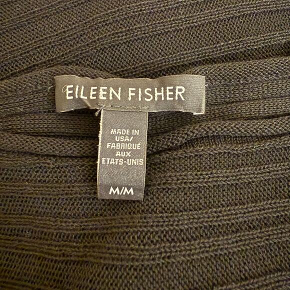 Eileen Fisher Black Tencel Long Sleeve Asymmetrical Hem Top Size M - Picture 8 of 9